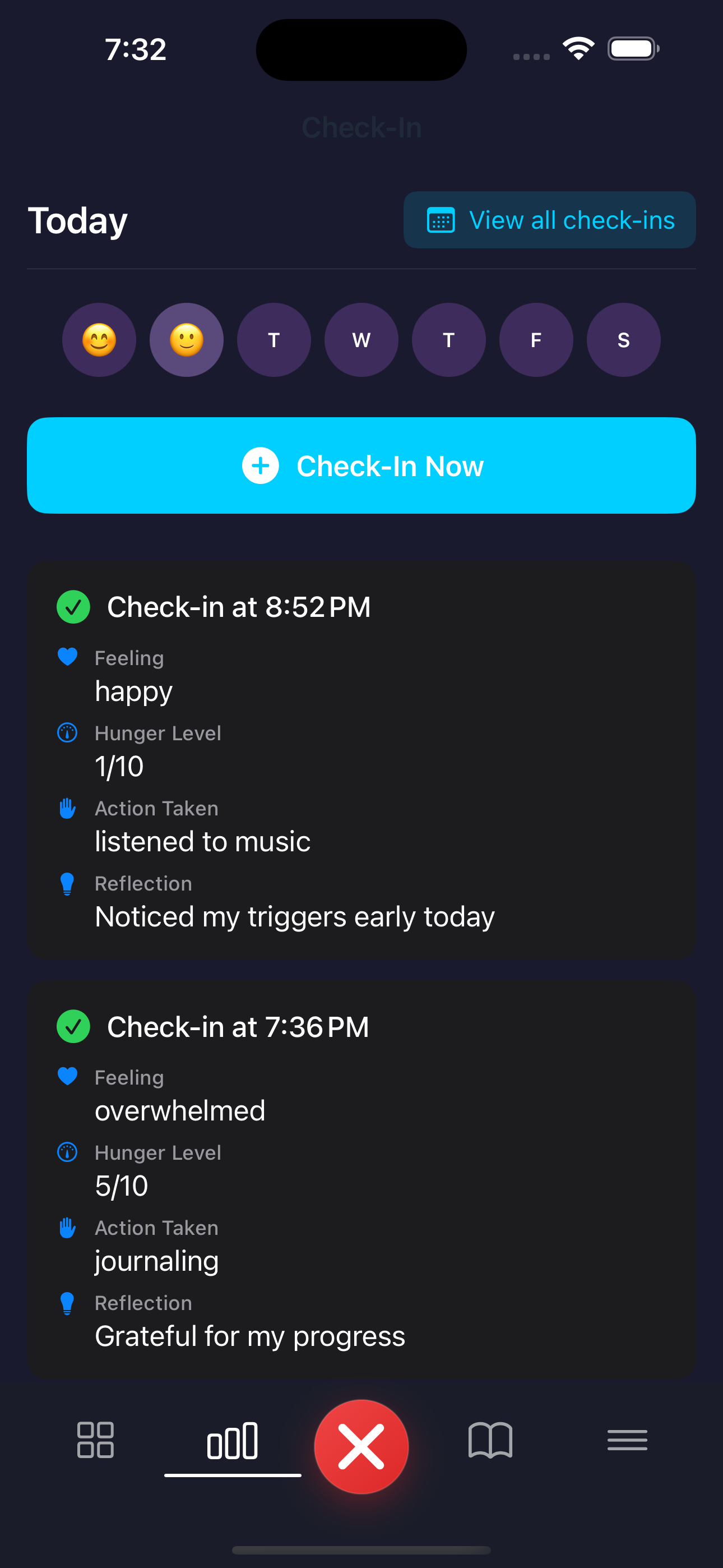 Daily Check-ins screenshot